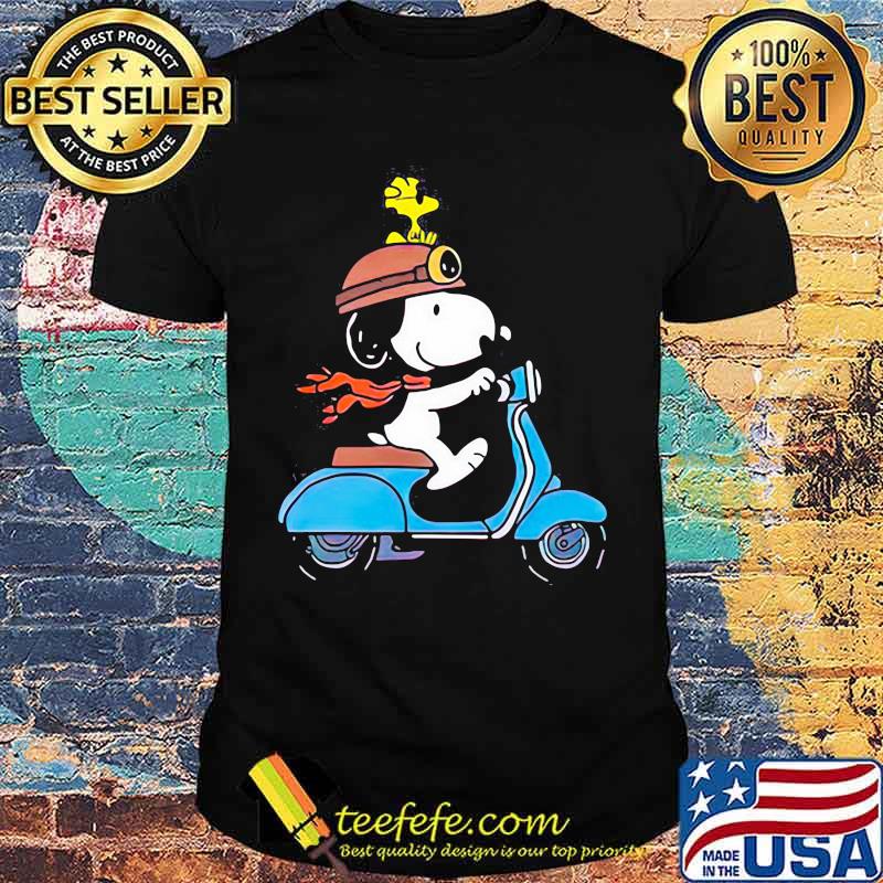 Snoopy And Woodstock Ride Motorbike Shirt