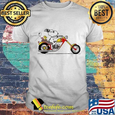Snoopy And Woodstock Riding A Motorcycle Shirt