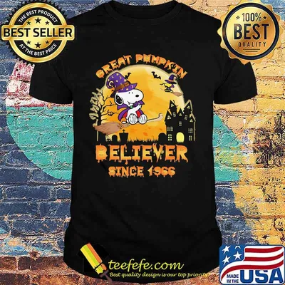 Snoopy And Woodstock Witch Great Pumpkin Believer Since 1966 Halloween Shirt