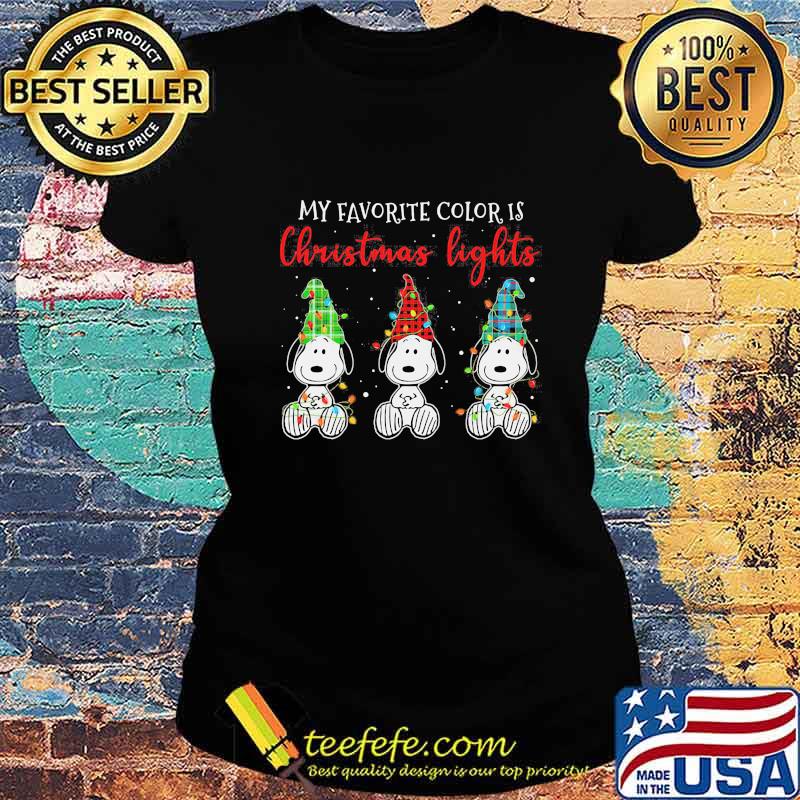 Snoopy my favorite color is christmas lights s Ladies tee Snoopy my favorite color is christmas lights s Ladies tee