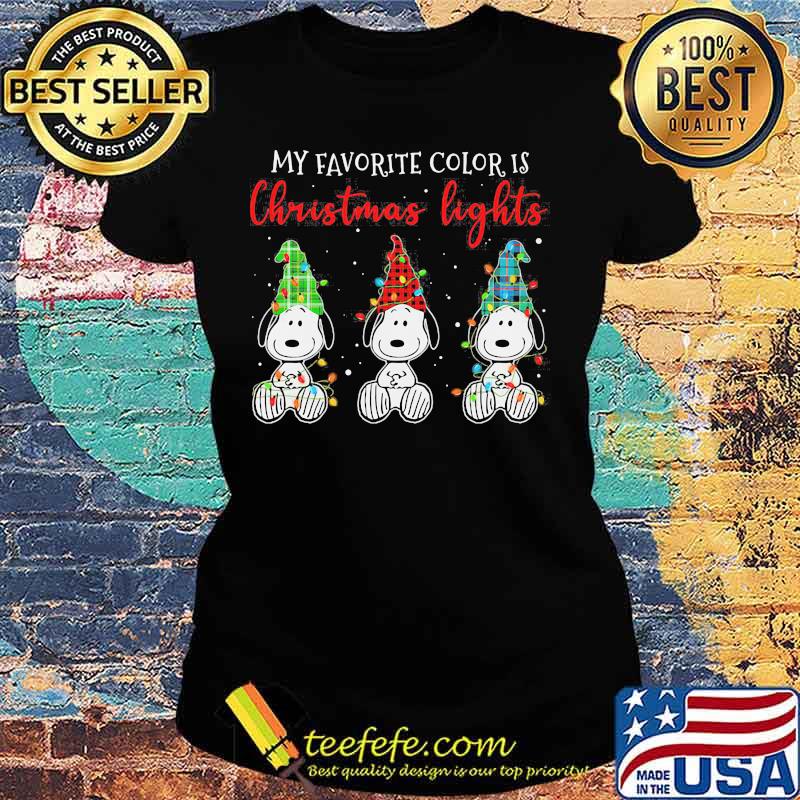 Snoopy my favorite color is christmas lights s Ladies tee Snoopy my favorite color is christmas lights s Ladies tee
