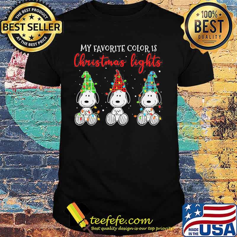 Snoopy my favorite color is christmas lights shirt Snoopy my favorite color is christmas lights shirt
