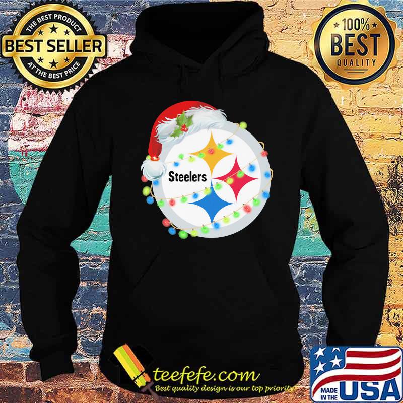 Sparkling Lights Logo Steelers Hat Santa Merry Christmas Shirt Hoodie Sparkling Lights Logo Steelers Hat Santa Merry Christmas Shirt Hoodie