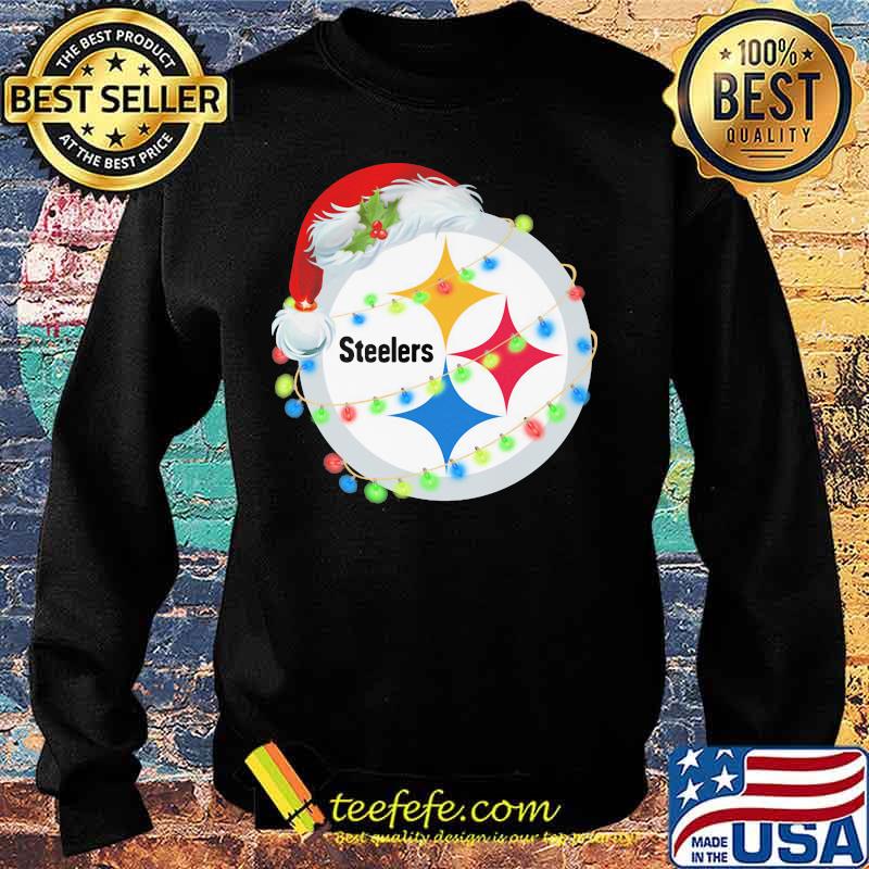 Sparkling Lights Logo Steelers Hat Santa Merry Christmas Shirt Sweater Sparkling Lights Logo Steelers Hat Santa Merry Christmas Shirt Sweater