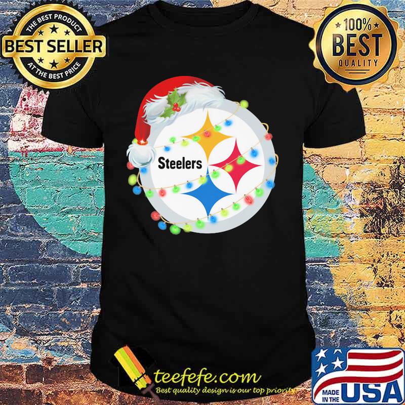 Sparkling Lights Logo Steelers Hat Santa Merry Christmas Shirt Sparkling Lights Logo Steelers Hat Santa Merry Christmas Shirt