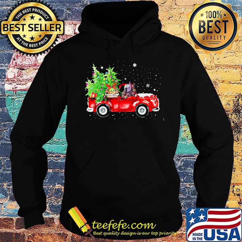 Star wars baby yoda and darth vader riding car vintage christmas tree s Hoodie Star wars baby yoda and darth vader riding car vintage christmas tree s Hoodie