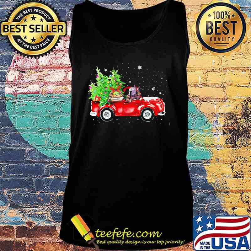Star wars baby yoda and darth vader riding car vintage christmas tree s Tank top Star wars baby yoda and darth vader riding car vintage christmas tree s Tank top