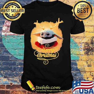 Star wars baby yoda merry christmas shirt
