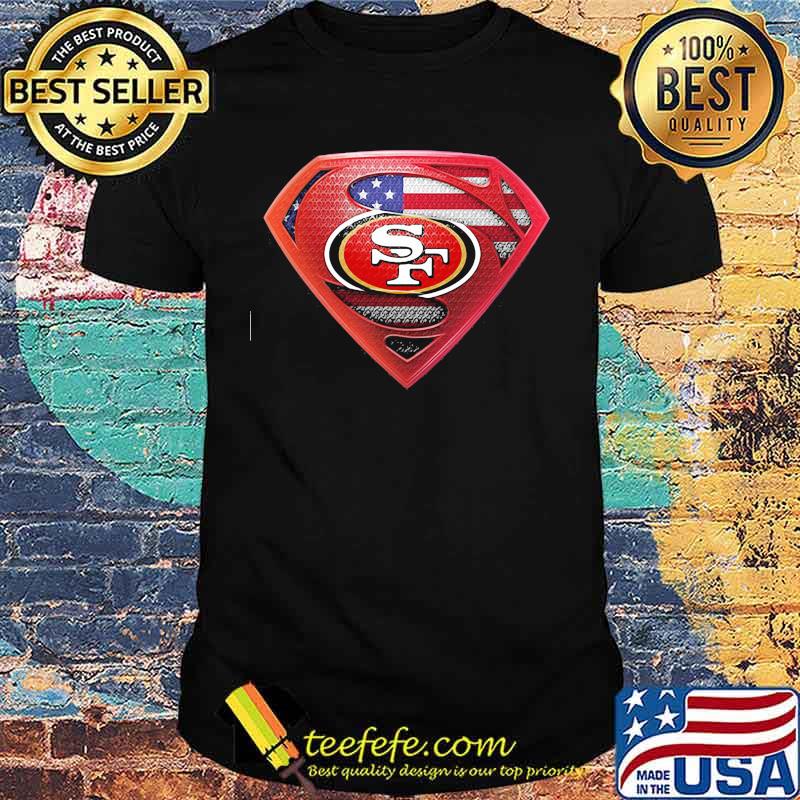 Superman san francisco 49ers american flag shirt