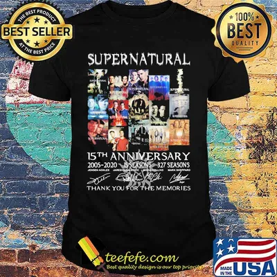 Supernatural 15th Anniversary 2005 2020 317 Seasons Thank You For The Memorie Signuature Shirt