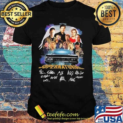 Supernatural characters signatures shirt