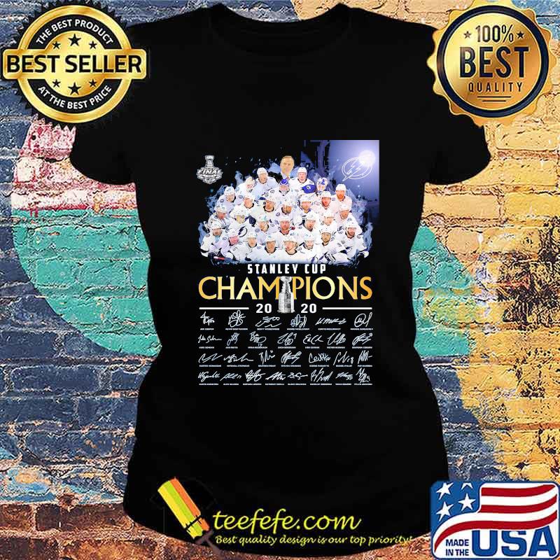 Tampa bay lightning stanley cup champions 2020 signatures s Ladies tee Tampa bay lightning stanley cup champions 2020 signatures s Ladies tee
