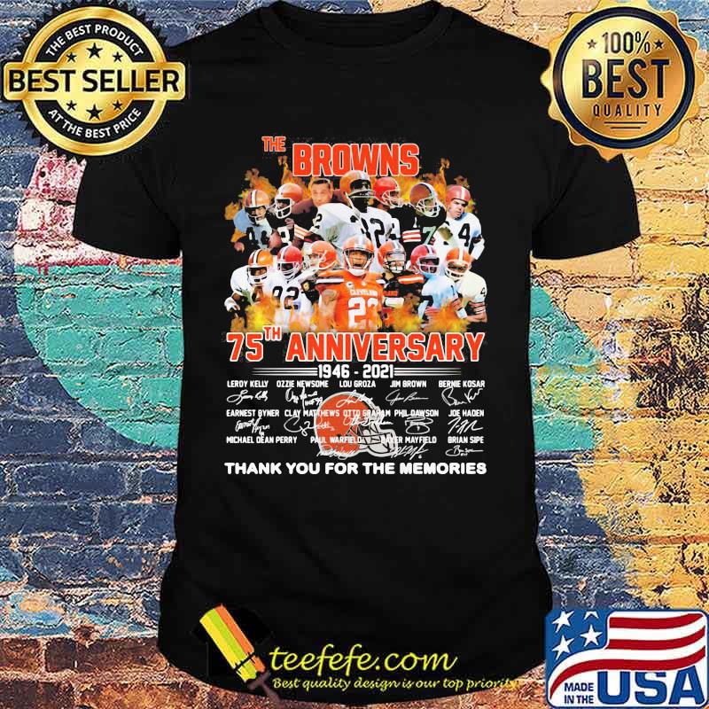 The Browns 75th Anniversary 1946 2021 Birthday Signature Rugby Shirt
