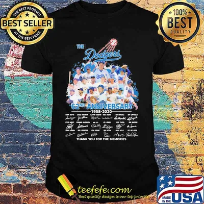 The dodgers 62nd anniversary 1958-2020 thank you for the memories signatures shirt