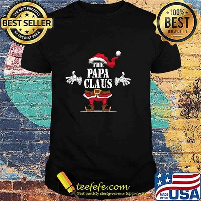 The Papa Claus Matching Family Group Christmas Party Pajama Shirt