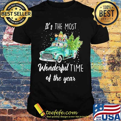 The Peanuts Snoopy And Friends Truck It's The Most Wonderful Time Of The Year Christmas Shirt