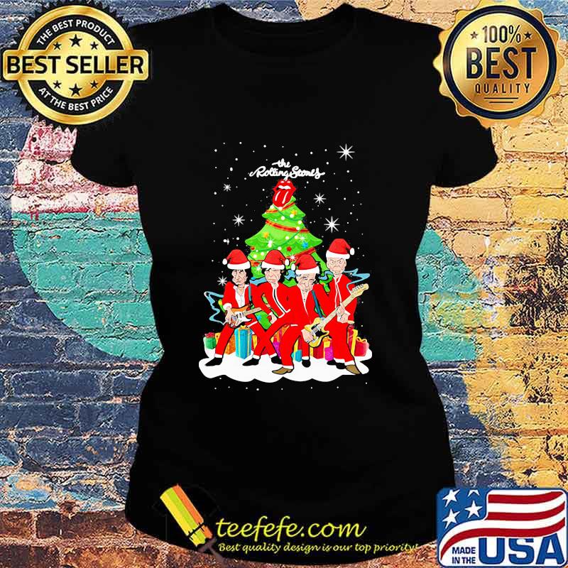 The Rolling Stones Wear Pajama Santa Christmas Tree Merry Xmas Shirt Ladies tee The Rolling Stones Wear Pajama Santa Christmas Tree Merry Xmas Shirt Ladies tee