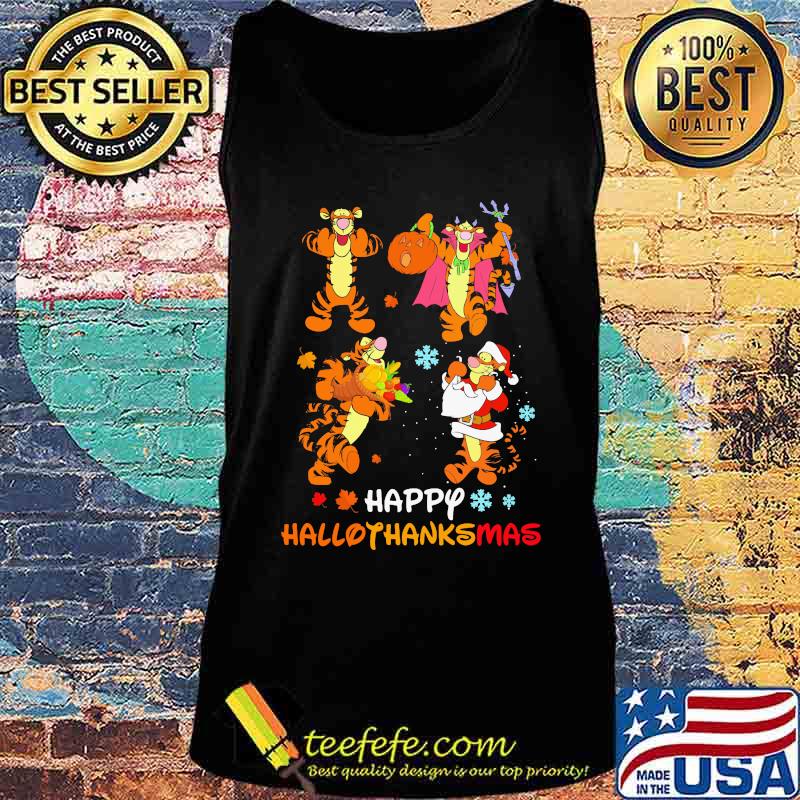 Tigger happy hallothanksmas halloween thanksgiving christmas s Tank top Tigger happy hallothanksmas halloween thanksgiving christmas s Tank top
