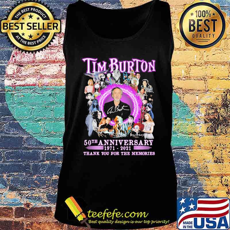 Tim burton 50th anniversary 1971 2021 thank you for the memories signatures s Tank top Tim burton 50th anniversary 1971 2021 thank you for the memories signatures s Tank top