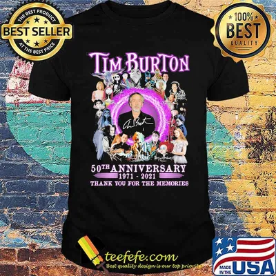 Tim burton 50th anniversary 1971 2021 thank you for the memories signatures shirt
