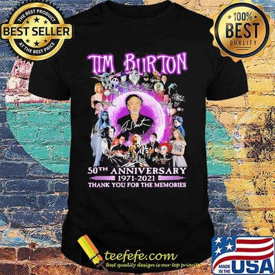 Tim burton 50th anniversary 1971 2021 thank you for the memories signatures shirt
