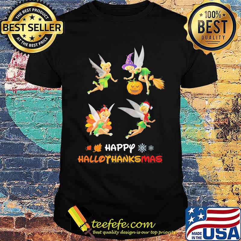 Tinkerbell happy hallothanksmas halloween thanksgiving christmas shirt