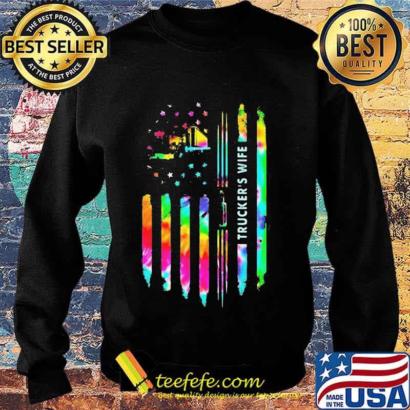Trucker's Wife American Flag Colors Shirt Sweater Trucker's Wife American Flag Colors Shirt Sweater