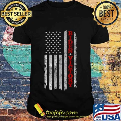 Womens Biden Victory Shirt Vintage American Flag Biden Harris 2020 V-Neck T-Shirt