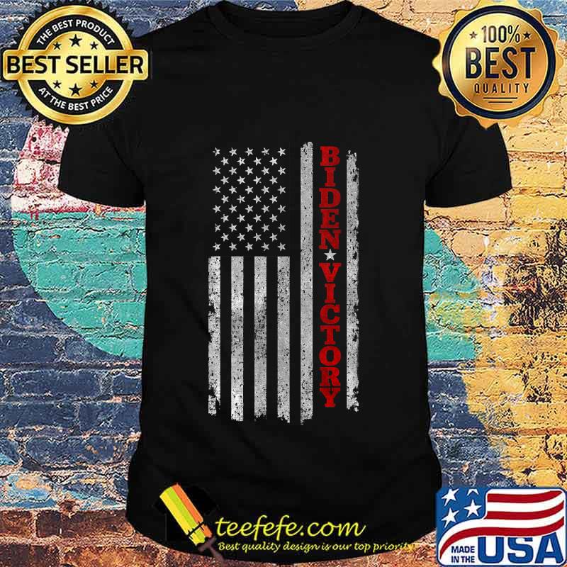 Womens Biden Victory Shirt Vintage American Flag Biden Harris 2020 V-Neck T-Shirt