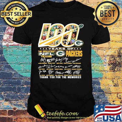 100 Years Of The Greatest Nfl Teams Packers Thank You For The Memories Signature Shirt