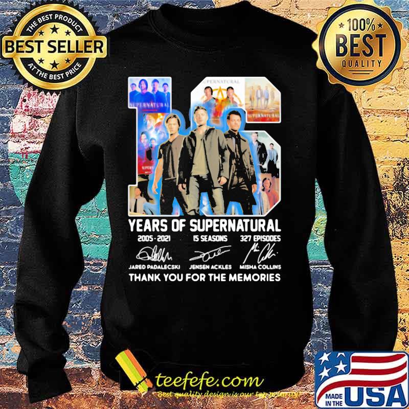 16 years of Supernatural 2005-2021 thank you for the memories signature s Sweater 16 years of Supernatural 2005-2021 thank you for the memories signature s Sweater