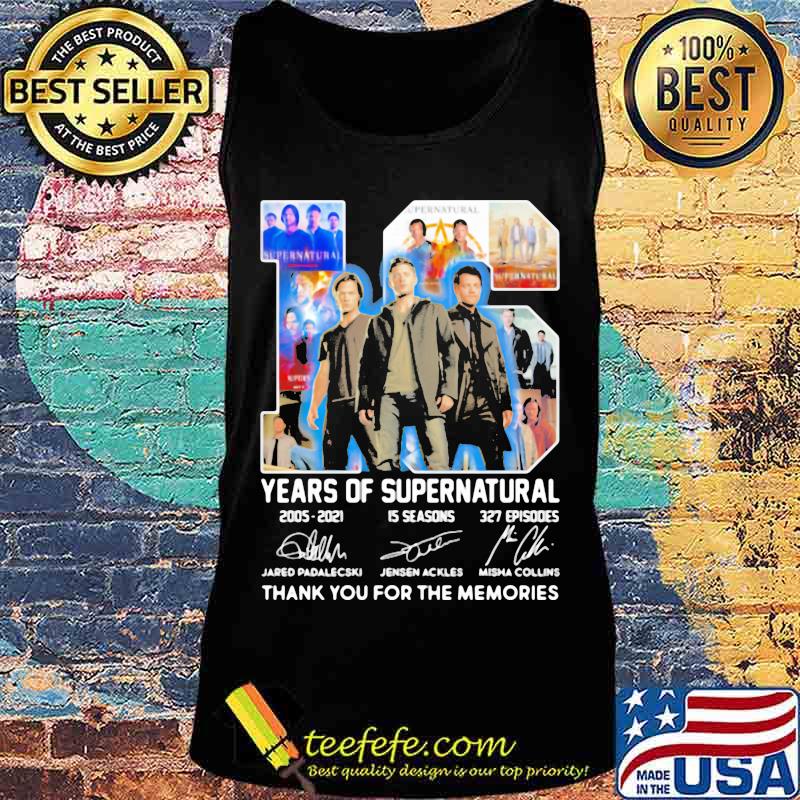 16 years of Supernatural 2005-2021 thank you for the memories signature s Tank top 16 years of Supernatural 2005-2021 thank you for the memories signature s Tank top