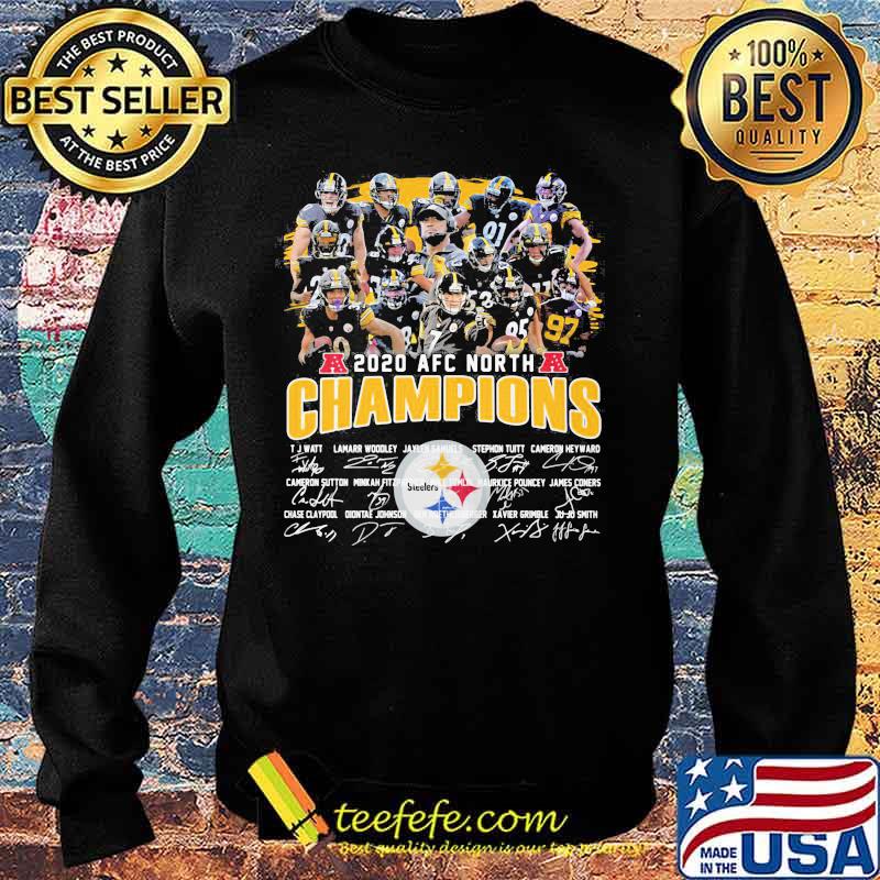 2020 Afc North Champions Steelers Football Signature Shirt Sweater 2020 Afc North Champions Steelers Football Signature Shirt Sweater