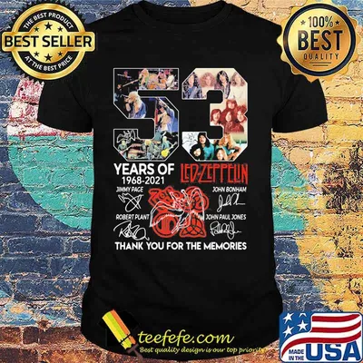 53 Years Of Led Zeppflin 1968 2021 Thank You For The Memories Signuature Shirt