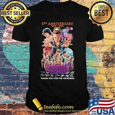 5th Anniversary 2016 2021 Stranger Things Thank You For The Memories Signuature Shirt