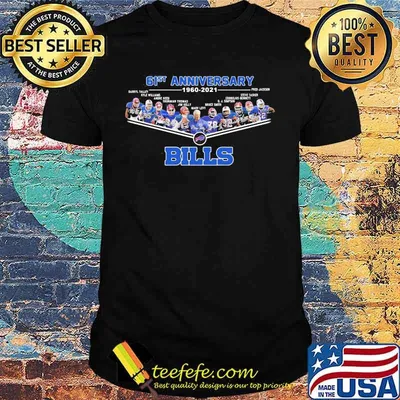 61st Anniversary 1960 2021 Name Team Player Bills Football Shirt