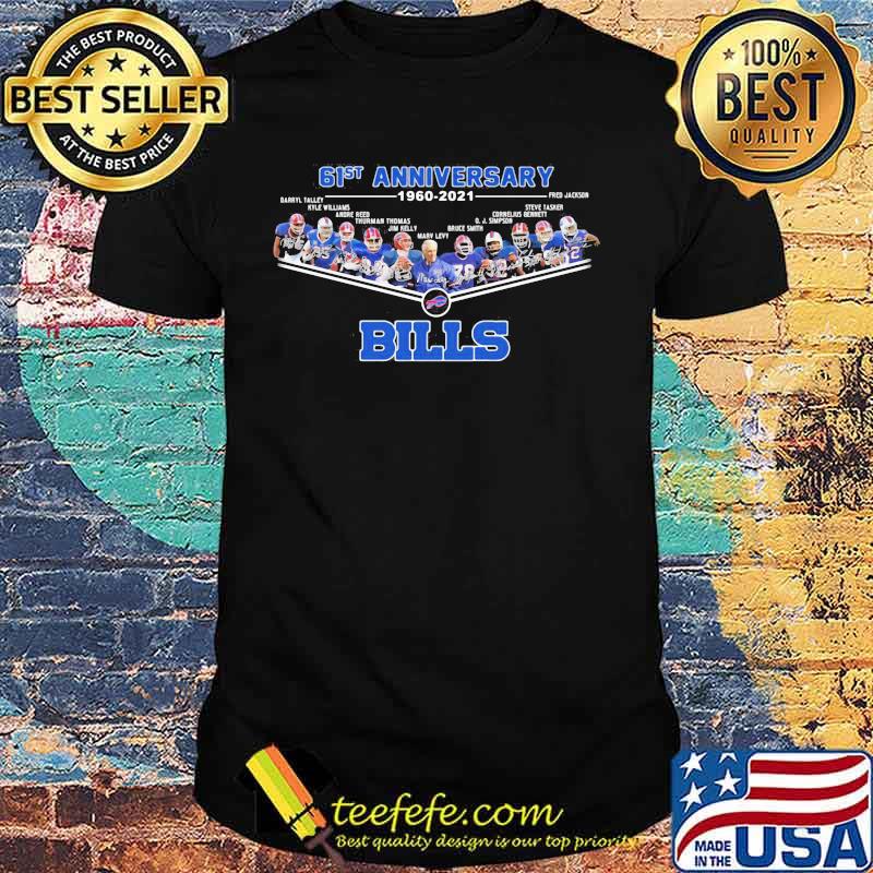 61st Anniversary 1960 2021 Name Team Player Bills Football Shirt