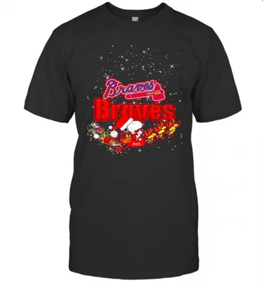 Atlanta Braves Snoopy Christmas T-Shirt Classic Mens T-shirt