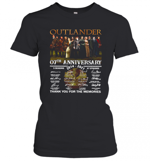 Outlander-07Th-Anniversary-2014-2021-05-Season-67-Episodes-Thank-You-For-The-Memories-Signatures-T-Shirt-Classic-Womens-T-shirt.png