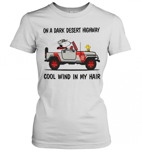 Snoopy-On-A-Dark-Desert-Highway-Cool-Wind-In-My-Hair-T-Shirt-Classic-Womens-T-shirt.png