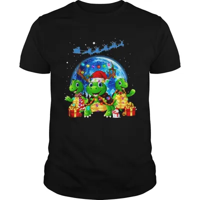 Three Turtle Santa Reindeer Merry Christmas  Unisex