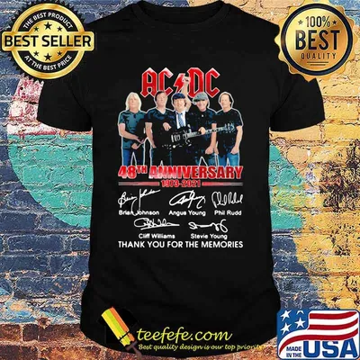 Ac Dc Band Music 48th 1973 2021 Anniversary Thank You For The Memories Signuature Shirt