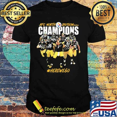 Afc North Division Champions Pittsburgh Steelers Here We Go Football Shirt