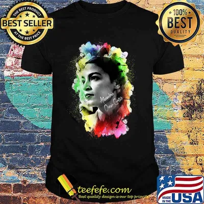Alexandria Ocasio-Cortez Watercolor Painting Art Shirt