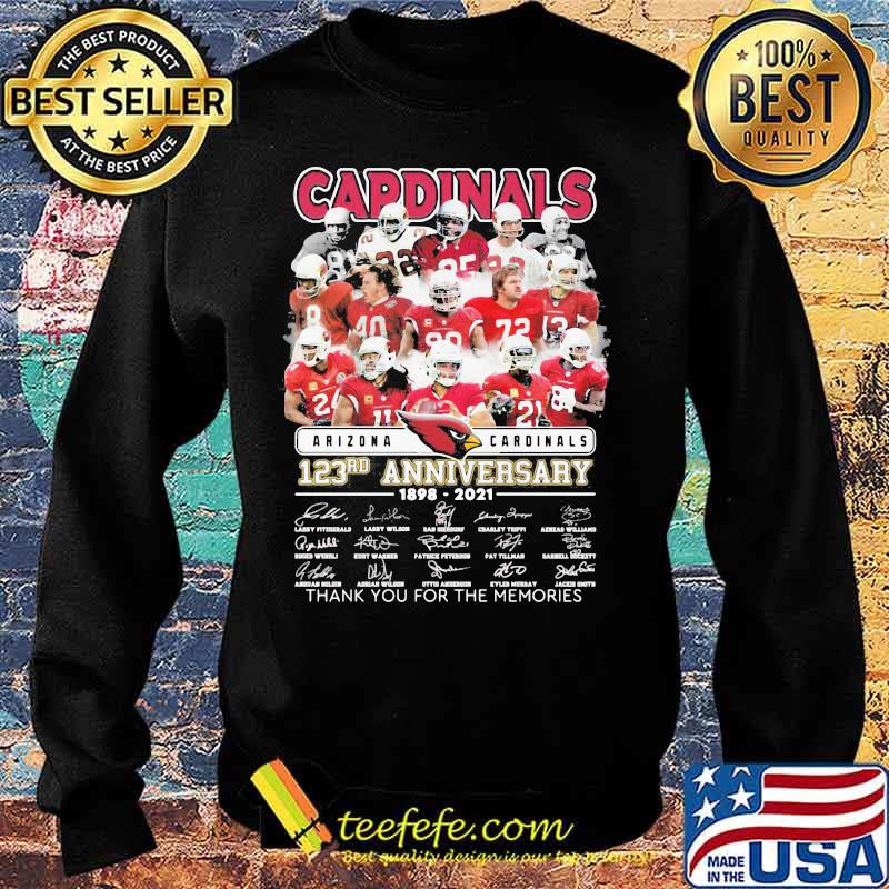 Arizona Cardinals 123rd Anniversary 1898 2021 Thank You For The Memories Signature Shirt Sweater Arizona Cardinals 123rd Anniversary 1898 2021 Thank You For The Memories Signature Shirt Sweater