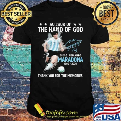 Author Of The Hand Of God Diego Maradona Thank You For The Memories Signuature Shirt