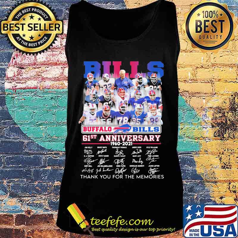 Bills Buffalo 61st Anniversary 1960 2021 Thank You For The Memories Signature Shirt Tank top Bills Buffalo 61st Anniversary 1960 2021 Thank You For The Memories Signature Shirt Tank top