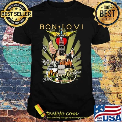 Bon Jovi Guitar God Heart Signature Shirt
