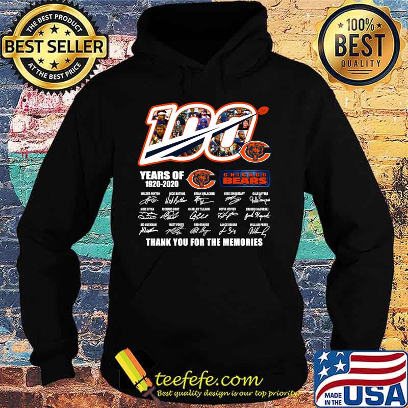 Chicago Bears The Bears 100 Years Of 1920 2020 Thank You For The Memories Shirt Hoodie Chicago Bears The Bears 100 Years Of 1920 2020 Thank You For The Memories Shirt Hoodie