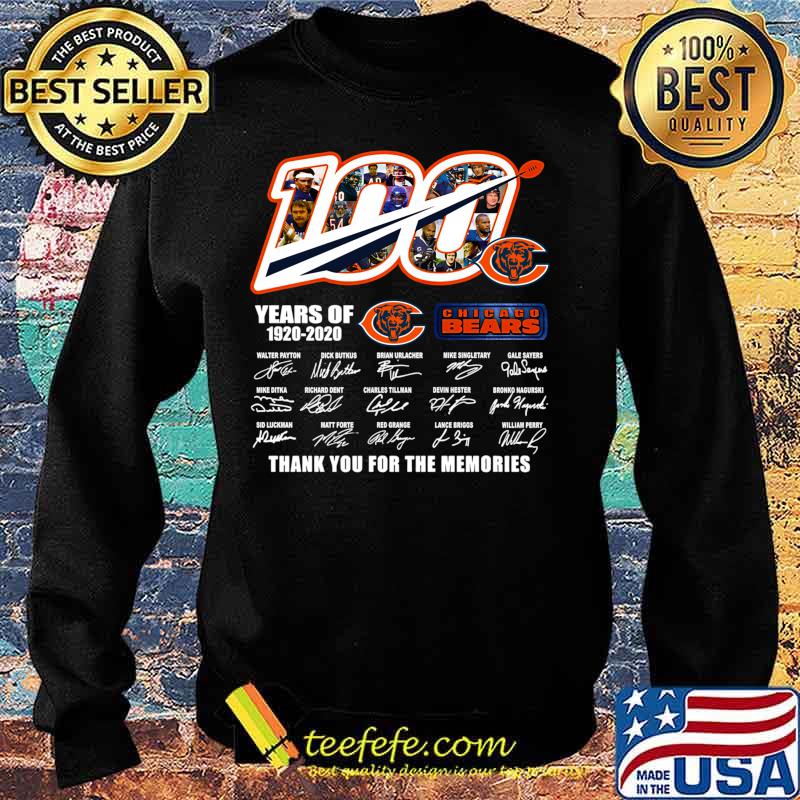Chicago Bears The Bears 100 Years Of 1920 2020 Thank You For The Memories Shirt Sweater Chicago Bears The Bears 100 Years Of 1920 2020 Thank You For The Memories Shirt Sweater